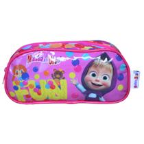 Estojo Escolar Com 1 Compartimento Da Masha E Urso Luxcel