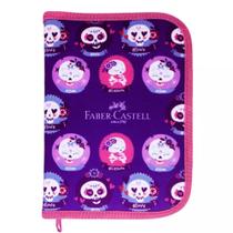 Estojo Escolar Completo com 18 Itens Caveirinhas Rosa Faber Castell - Faber-castell