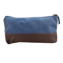 Estojo Escolar De Lápis Necessaire Viagem Jeans Azul Estojo Escolar De Lápis Necessaire Viagem Jeans Azul