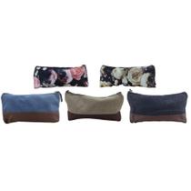 Estojo Escolar De Lápis Necessaire Viagem Rosas Jeans