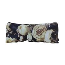 Estojo Escolar De Lápis Necessaire Viagem Rosas Jeans