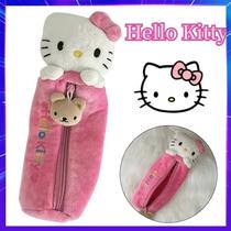 Estojo Escolar De Pelúcia Hello Kitty Sanrio Divertido Decorado Menina Papelaria Fofa Kawaii