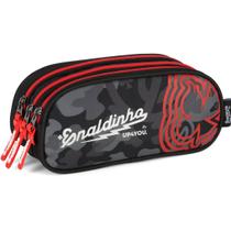 Estojo Escolar Duplo 02 Ziper Divisórias Enaldinho Bugado Original Penal