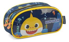 Estojo Escolar Duplo Baby Shark Duas Divisórias Original Estojo Escolar Duplo Baby Shark Duas Divisórias Original