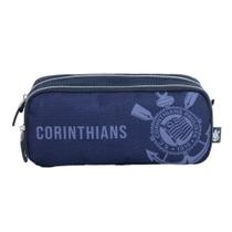 Estojo Escolar Duplo Esportivo Corinthians 22x9cm Xeryus