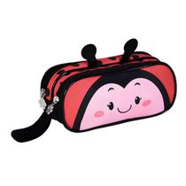 Estojo Escolar Duplo Infantil Animais Joaninha Clio Pets