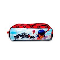 Estojo Escolar Duplo Infantil Ladybug Miraculous Estojo Escolar Duplo Infantil Ladybug Miraculous