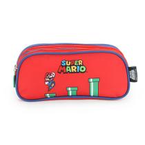 Estojo Escolar Duplo Organizador 2 Divisórias Super Mario - Luxcel