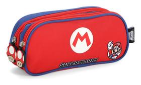 Estojo Escolar Duplo Super Mário Bros Original 2 Divisórias Estojo Escolar Duplo Super Mário Bros Original 2 Divisórias