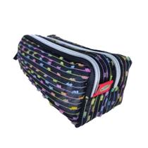 Estojo escolar duplo telado preto Daterra Estojo escolar duplo telado preto Daterra