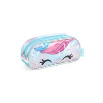 Estojo Escolar Duplo Unicórnio 2 Divisórias Original Luxcel