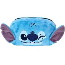 Estojo escolar e necessaire em pelúcia Fluffy Stitch Disney DAC 21x12