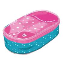 Estojo escolar em pvc cristal e tecido 50 pens - dac