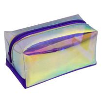 Estojo Escolar Em Pvc Cristal Holográfico Magic Dac