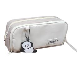 Estojo Escolar Estampa Cute Panda 2 Divisorio Com Chaveiro