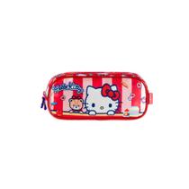 Estojo Escolar Feminino Infantil Hello Kitty Vermelho