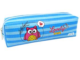 Estojo Escolar Feminino Infantil Look 1 Zíper Corujinha