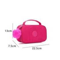 Estojo Escolar Feminino/ Masculino Box Juvenil Martelasse Organizador Grande Jumbo Box 2 Compartimentos cor:pink 330