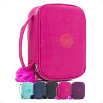 Estojo Escolar Feminino Quadrado Alça Espaçoso 20 Lapis Top