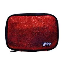Estojo Escolar Feminino Retangular Glitter Yepp MB13064-E Cor:Vermelho