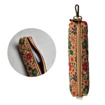 Estojo Escolar Floral Cortiça Organizador Zíper Volta Aulas Marrom Fofo Lápis Caneta Prático Materia Modelo:Folhas