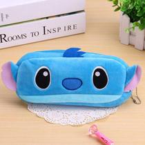 Estojo Escolar Fofo Stitch Pelúcia Porta Lápis Canetas