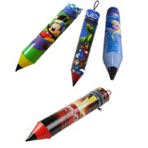 Estojo Escolar Formato Lápis Infantil Personagens Estojo Escolar Formato Lápis Infantil Personagens