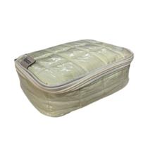 Estojo Escolar Grande Bege Marfim Acolchoado 36 Lápis Canetas Marcadores Maquiagem Organizador Aulas