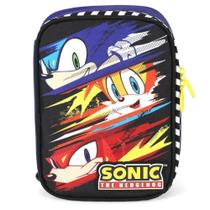 Estojo Escolar Grande Box Menino Porta Lápis 100 Pens Sonic - Luxcel Estojo Escolar Grande Box Menino Porta Lápis 100 Pens Sonic - Luxcel