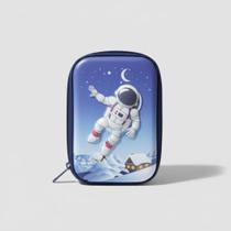 Estojo Escolar Grande com Estampa 3D Com desenhos de Astronauta
