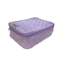 Estojo Escolar Grande Lilás Acolchoado 36 Lápis Canetas Marcadores Maquiagem Organizador Volta Aulas