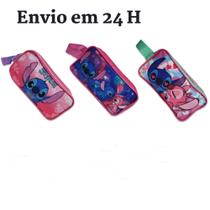 Estojo Escolar Grande Lilo Stitch Rosa 2 Compartimentos Infantil Kids Escola Material Lapis Estojo Escolar Grande Lilo Stitch Rosa 2 Compartimentos Infantil Kids Escola Material Lapis