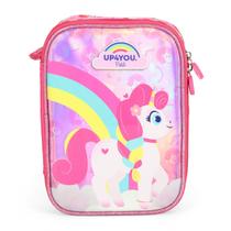 Estojo Escolar Grande Menina Bolsa 100 Pens Unicornio Up4you