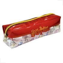 Estojo escolar harry potter hogwarts pvc cristal com zíper