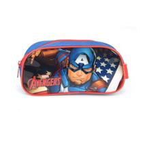 Estojo Escolar Infantil 01 Zíper Luxcel Avengers Capitão América Azul Estojo Escolar Infantil 01 Zíper Luxcel Avengers Capitão América Azul