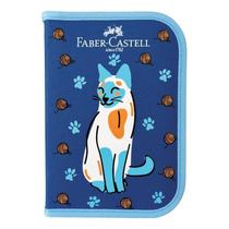 Estojo Escolar Infantil Box Completo Pets Gato Azul - Faber Castell
