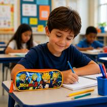 Estojo Escolar Infantil Duplo Dragon Ball Z Original Clio Estojo Escolar Infantil Duplo Dragon Ball Z Original Clio