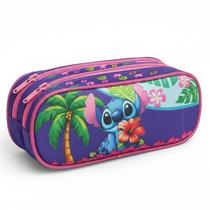 Estojo Escolar Infantil Duplo Stitch Flor - GV Bolsas