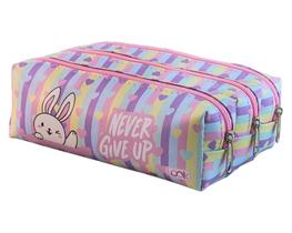 Estojo Escolar Infantil Feminino Triplo 3 Divisórias Estampado