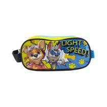 Estojo Escolar Infantil Light Speed Patrulha 2 Bolsos Canina Cachorro