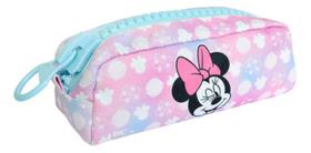 Estojo Escolar Infantil Minnie Disney Ziper Trator Azul Rosa