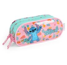 Estojo Escolar Infantil Penal Stitch Disney Triplo 03 Divisórias Ziper Original Modelo 2025