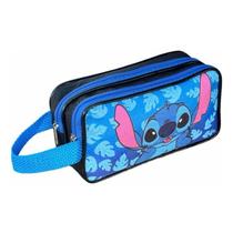 Estojo Escolar Infantil Stitch Azul 2 Compartimentos Grande Estojo Escolar Infantil Stitch Azul 2 Compartimentos Grande