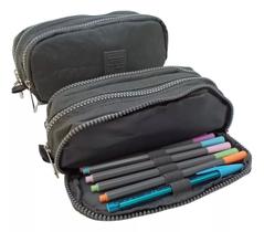 Estojo Escolar Juvenil Com 3 Divisórias Liso - Yepp