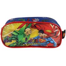 Estojo Escolar Juvenil Infantil Superman Meninos Azul Estojo Escolar Juvenil Infantil Superman Meninos Azul