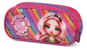 Estojo Escolar Lápis Necessaire Infantil Rainbow High Pink Rosa
