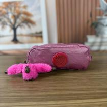 Estojo Escolar Linha Metalizado Zíper Triplo Acompanha Chaveiro Varias Repartições