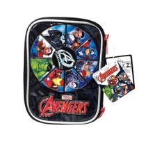 Estojo Escolar Marvel Avengers Preto - Luxcel