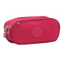 Estojo Escolar Masculino Feminino Grande 3 Ziperes Triplo Cores:Pink 783 Estojo Escolar Masculino Feminino Grande 3 Ziperes Triplo Cores:Pink 783