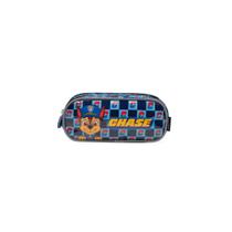 Estojo Escolar Masculino Médio Patrulha Canina Chase 3 Compartimentos Azul